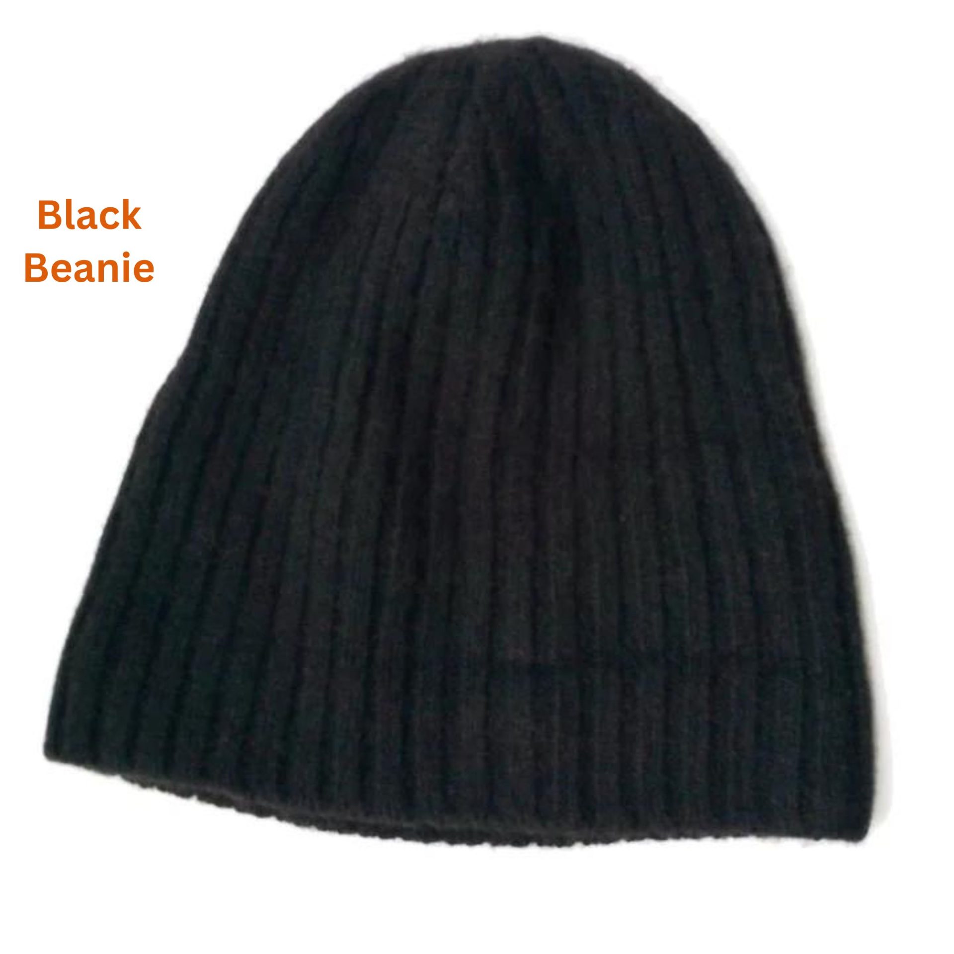 Bison Wool Beanie Hat - Black