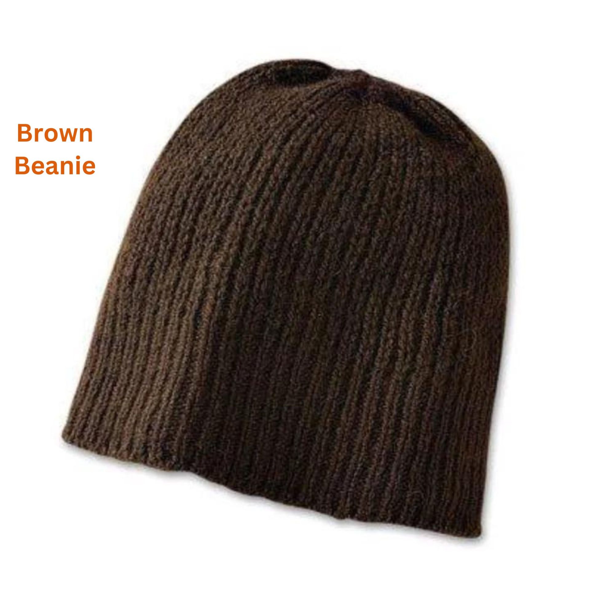Bison Wool Beanie Hat - Brown