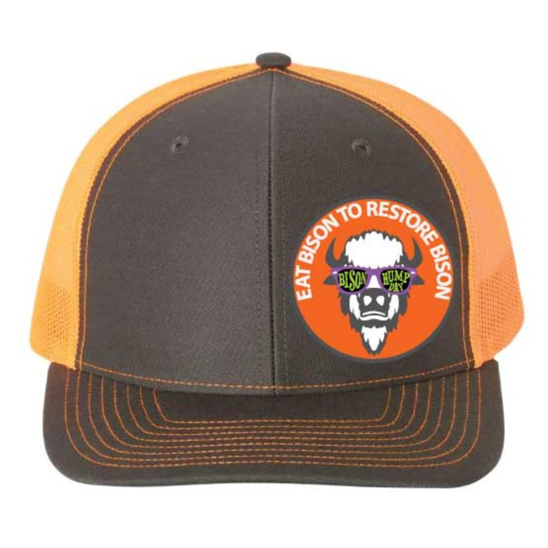 Eat Bison to Restore Bison Orange/ Gray Hat